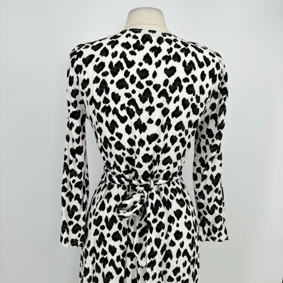 Cleobella Miles Midi Wrap Dress Size M Leopard Print White Black Long Sleeve - Picture 11 of 15